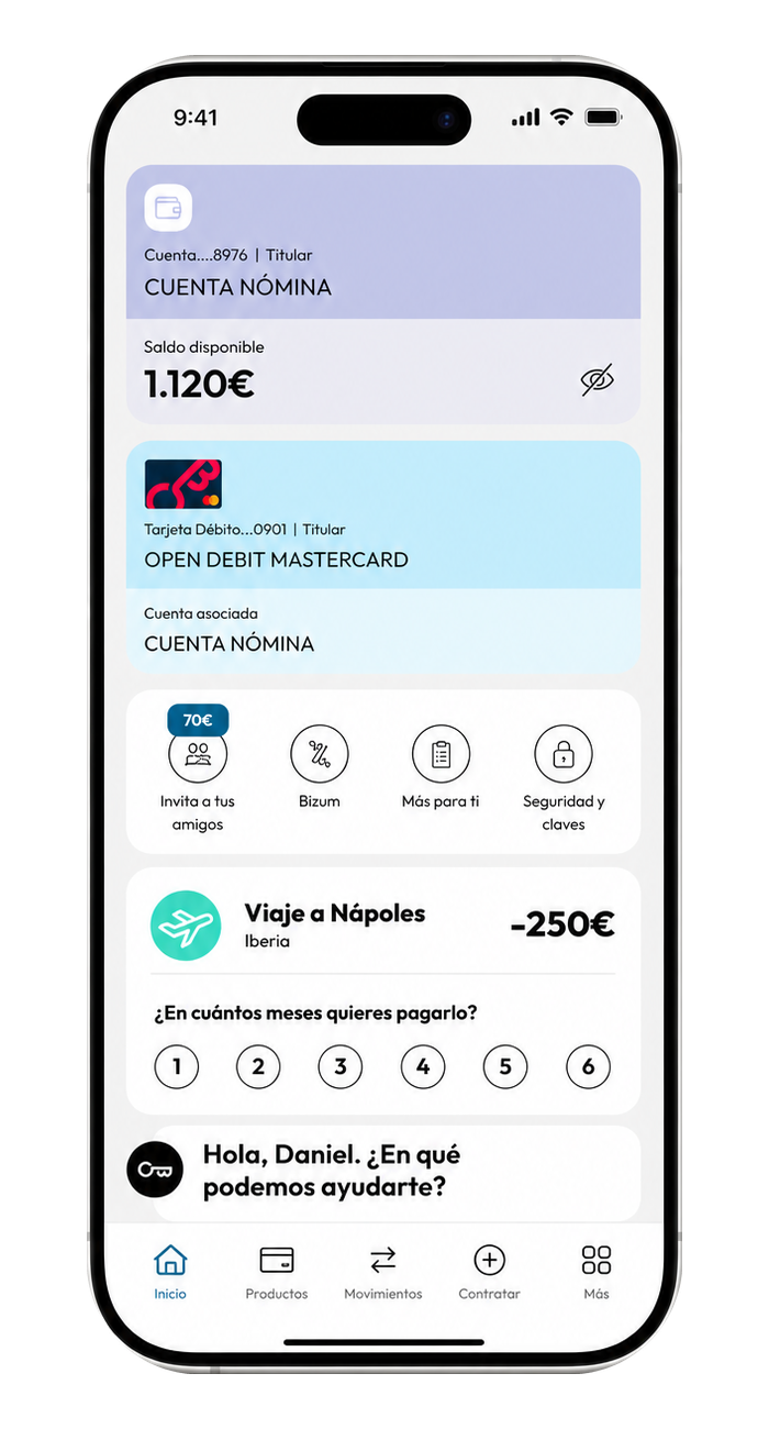 App Openbank presentada en un iPhone 17 Pro